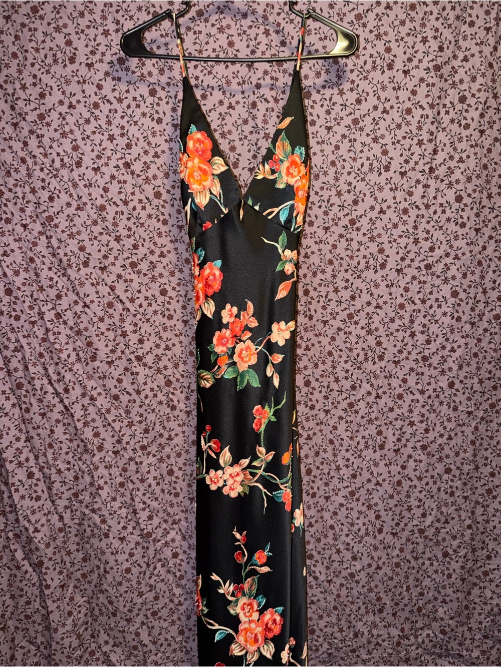 Black floral maxi dress